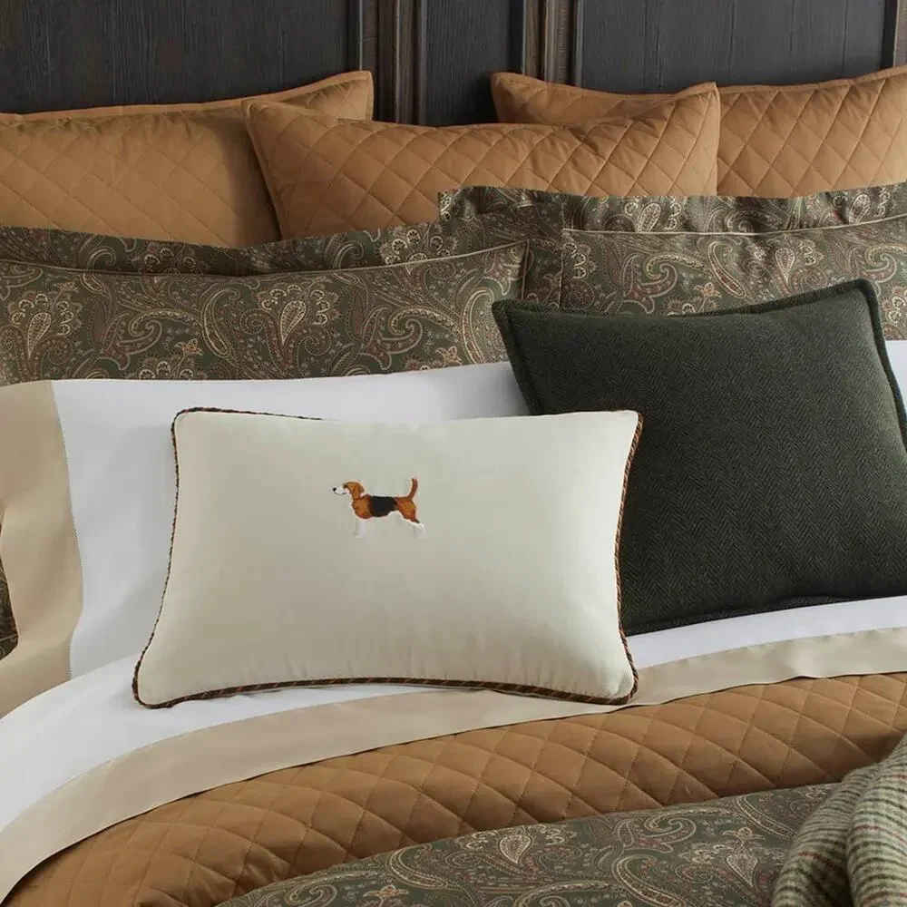 NWT Ralph Lauren Euro Pillow Sham Cromwell Quilted Camel Beige Horse Equestrian
